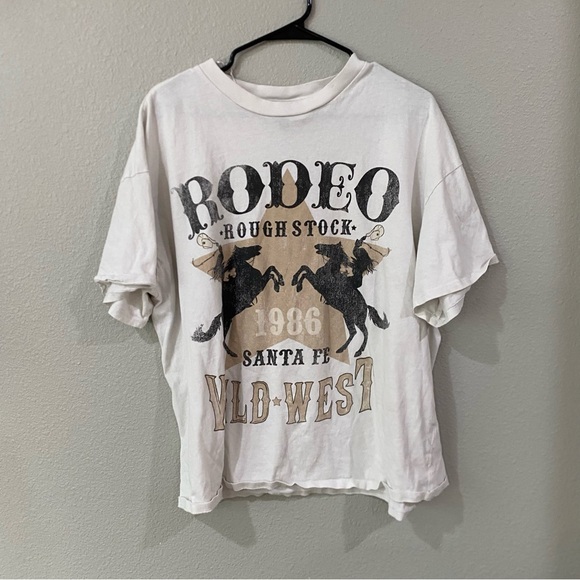 H&M Women’s L Rodeo Graphic Tee 1986 Santa Fe Wild West 100% Cotton - Picture 1 of 5